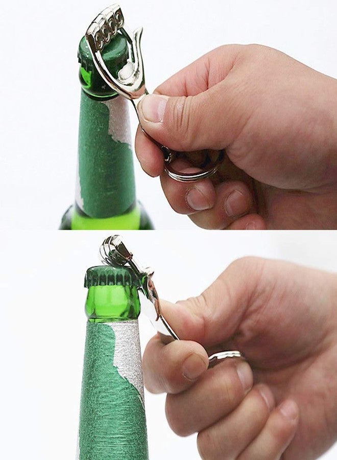 Stealodeal New Multifunctional Metal Key Chain Thumbs Up Hand Bottle Opener Key Ring Silver - Image 4